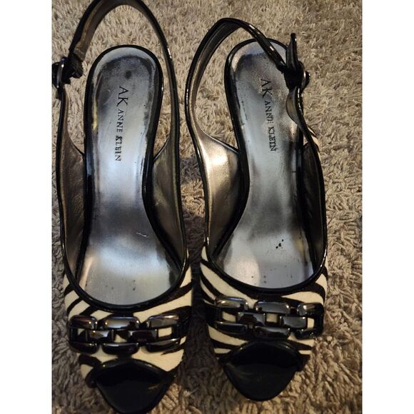 Anne Klein High Heels - Akevanston - Zebra Print, sling back 9M - Picture 2 of 14